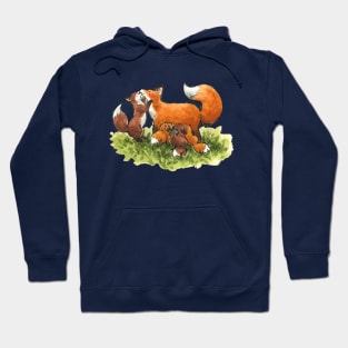 Fox Family watercolour painting Hoodie